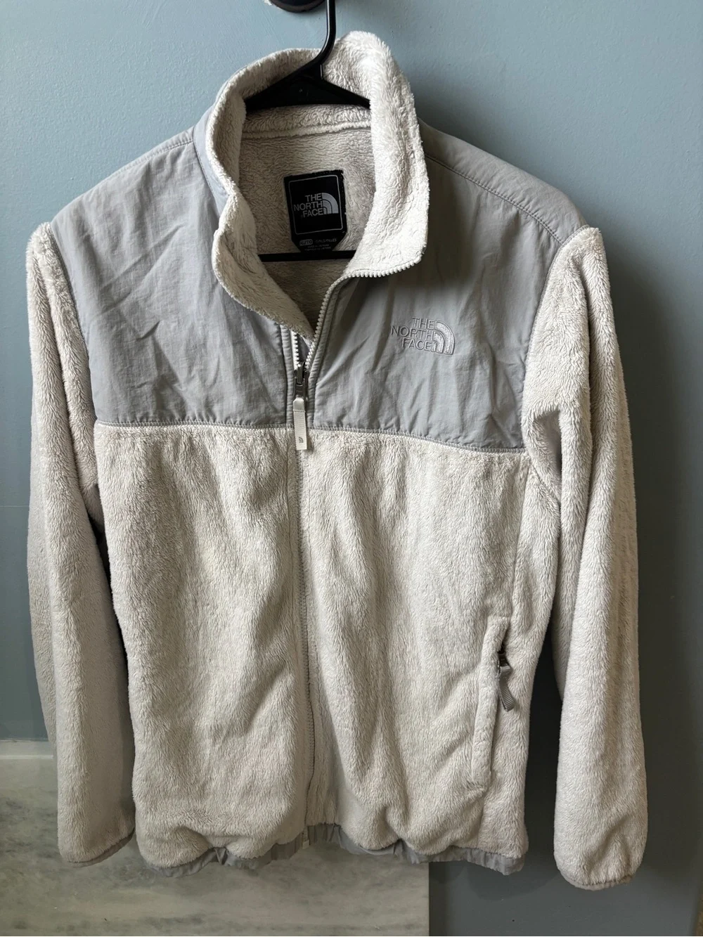 The North Face Girls Osolita Fleece Jacket Cream Full Zip XL/TG